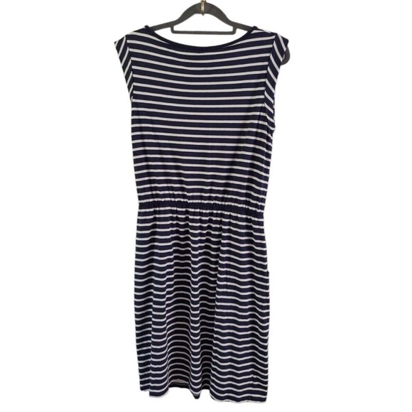 Boden Blackberry Navy White Striped Soft Jersey Dress Womens 6 R Pockets Casual - Picture 6 of 6